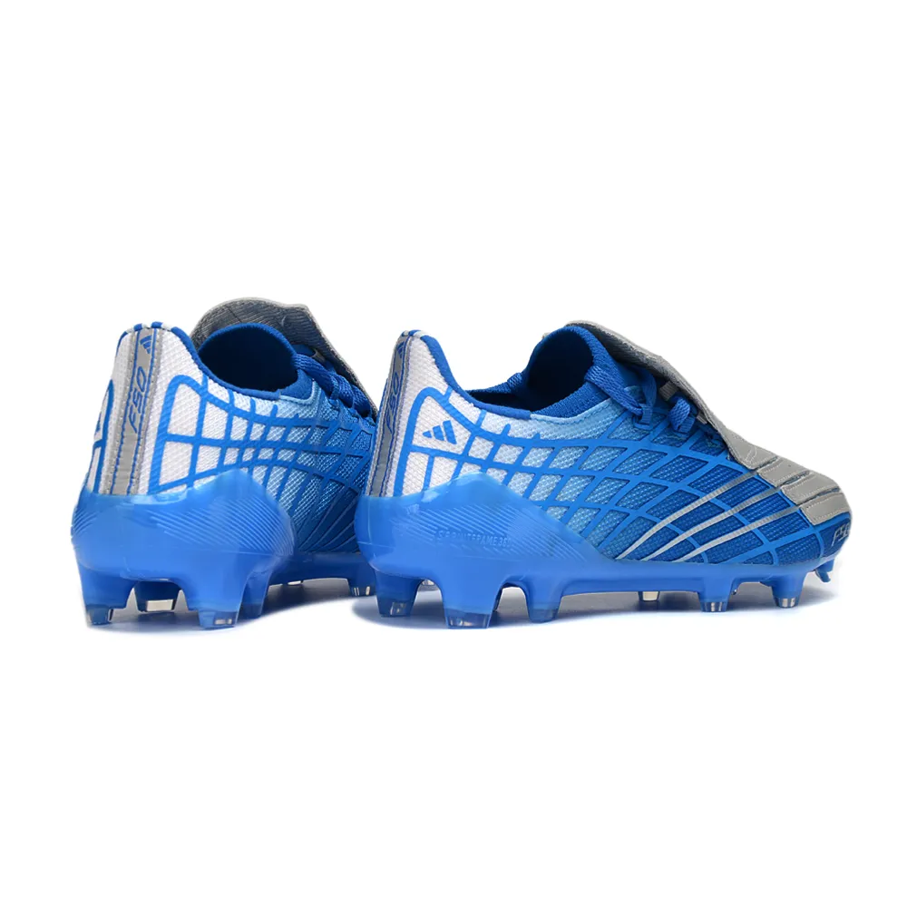 Chuteira Campo Adidas F50 Spider Remake Azul e Branco
