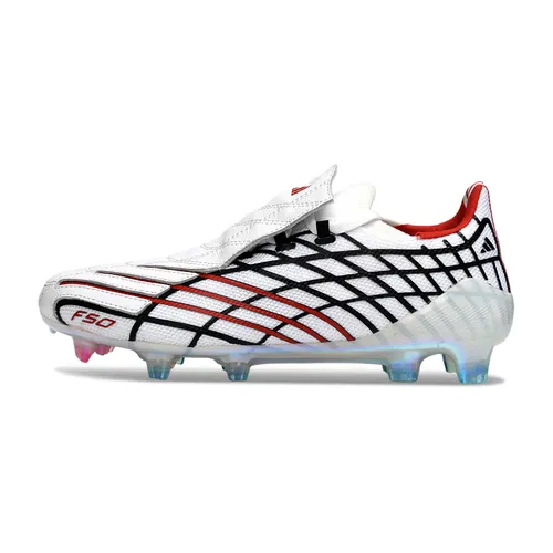 Chuteira Campo Adidas F50 Spider Remake Branco, Preto e Vermelho