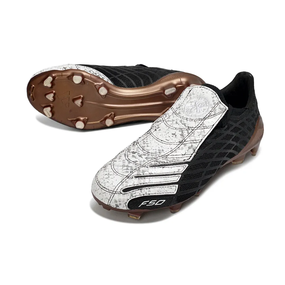Chuteira Campo Adidas F50 Spider Remake Branco, Preto e Marrom