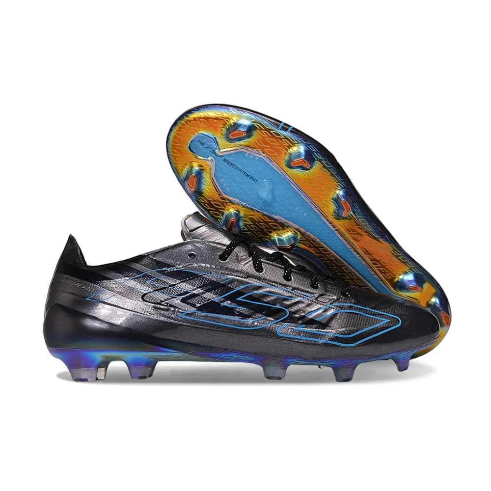 Chuteira Campo Adidas F50 Hyperfast FG Preto e Azul
