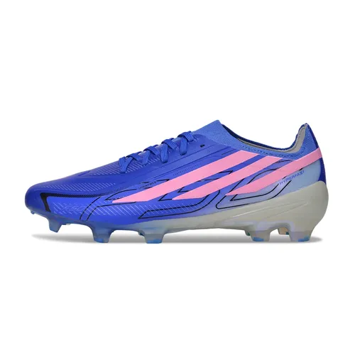 Chuteira Campo Adidas F50 Hyperfast FG LL Azul e Rosa