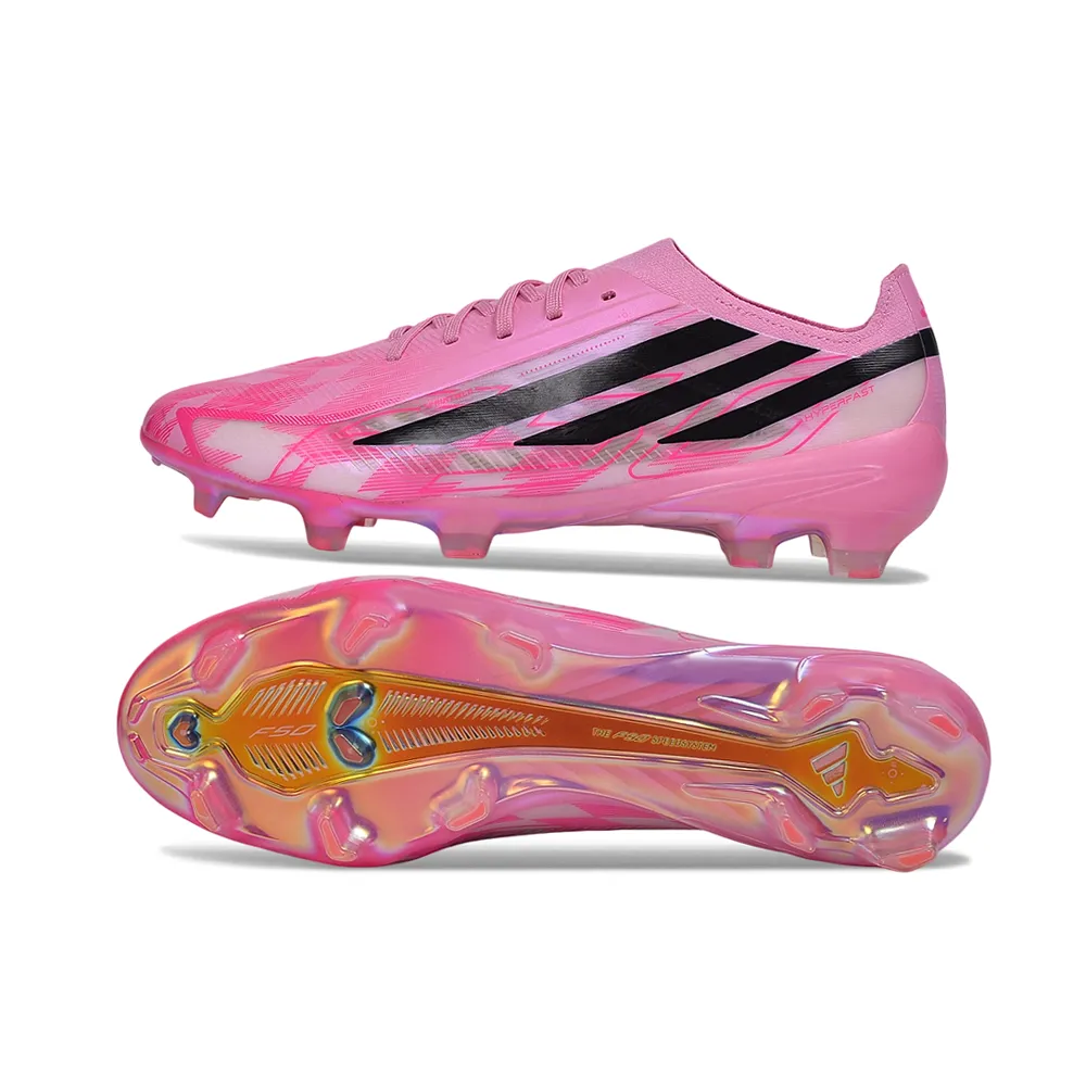 Chuteira Campo Adidas F50 Hyperfast FG LL Rosa e Preto