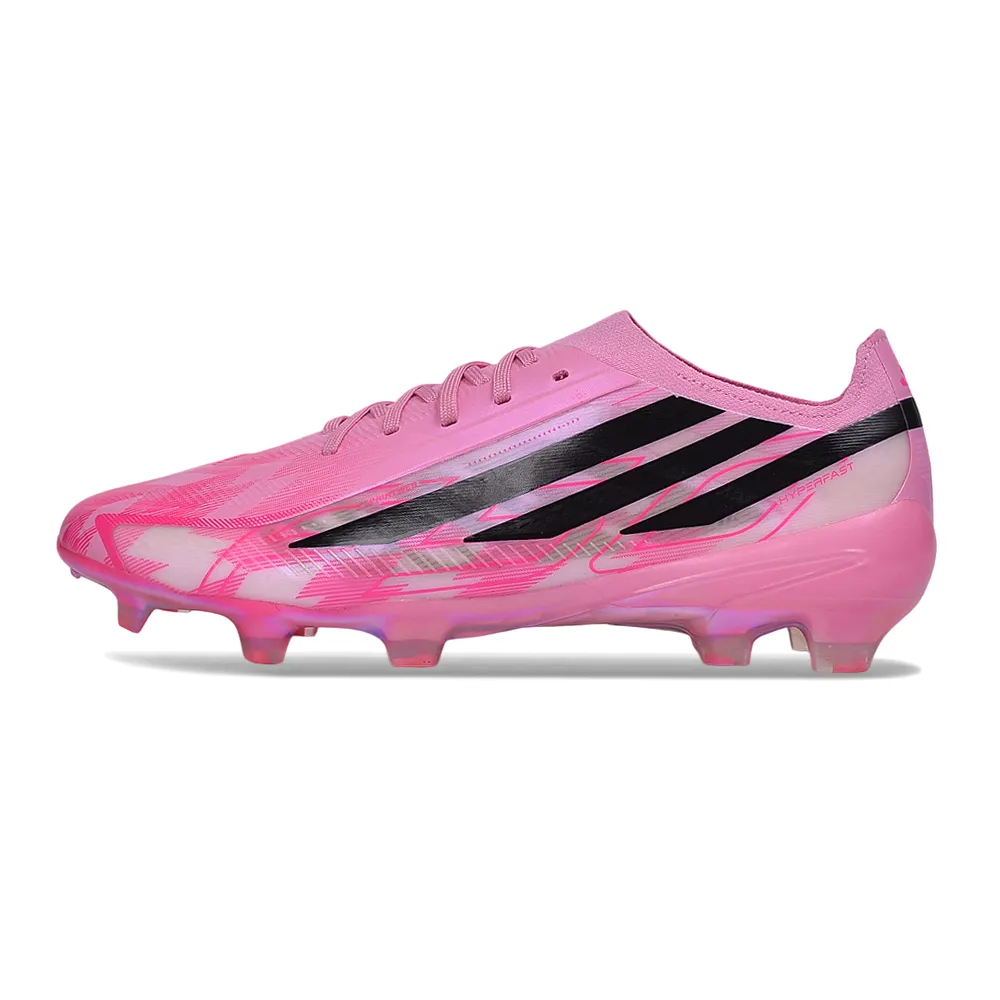 Chuteira Campo Adidas F50 Hyperfast FG LL Rosa e Preto