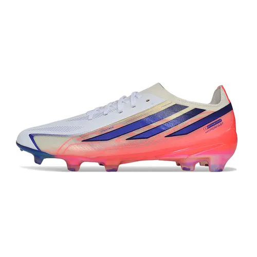 Chuteira Campo Adidas F50 Hyperfast FG LL Rosa, Branco e Azul