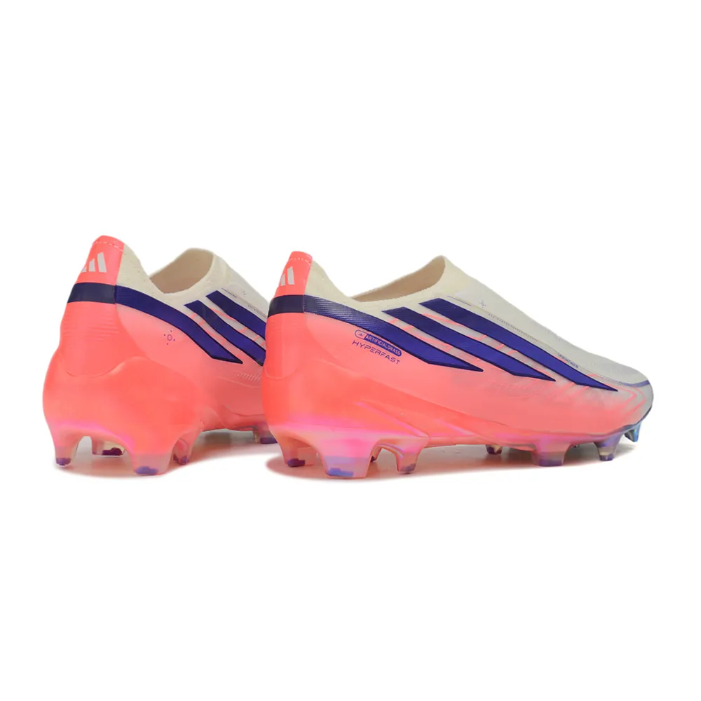 Chuteira Campo Adidas F50 Hyperfast LL FG Branco, Azul e Rosa