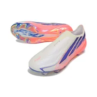 Chuteira Campo Adidas F50 Hyperfast LL FG Branco, Azul e Rosa - imagem 4