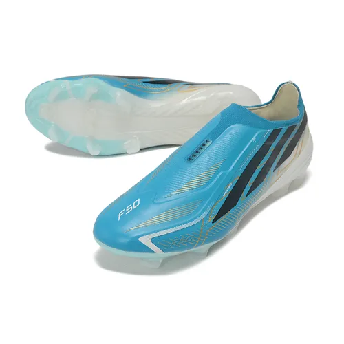 Chuteira Campo Adidas F50 Hyperfast LL FG Azul, Branco e Preto