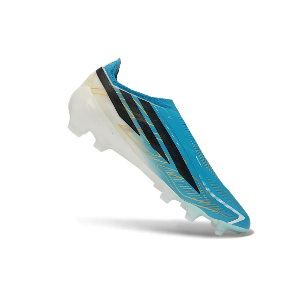Chuteira Campo Adidas F50 Hyperfast LL FG Azul, Branco e Preto