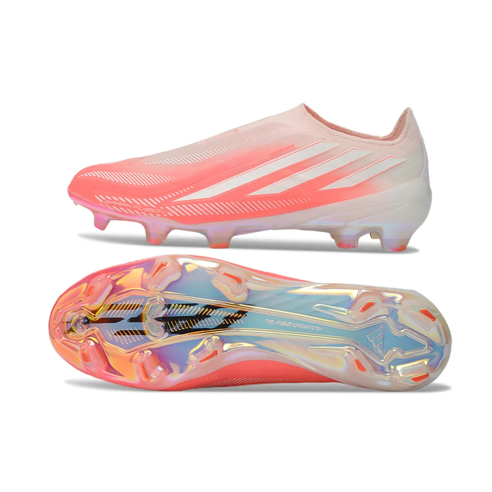 Chuteira Campo Adidas F50 Hyperfast LL FG Rosa e Branco