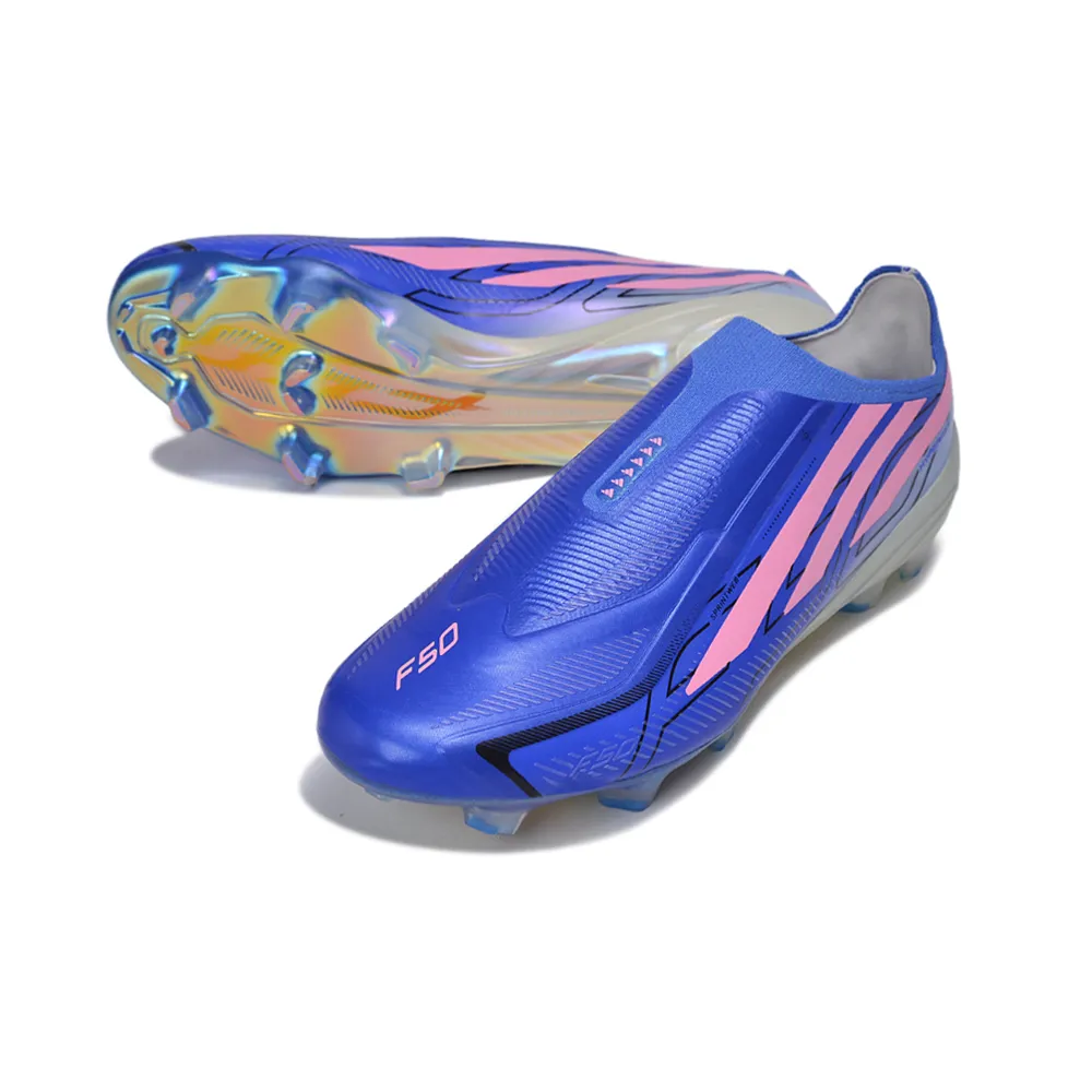 Chuteira Campo Adidas F50 Hyperfast LL FG Azul e Rosa