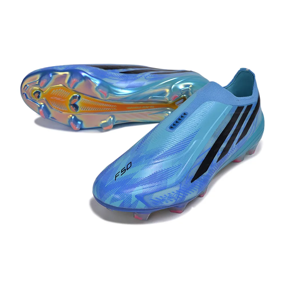 Chuteira Campo Adidas F50 Hyperfast LL FG Azul e Preto