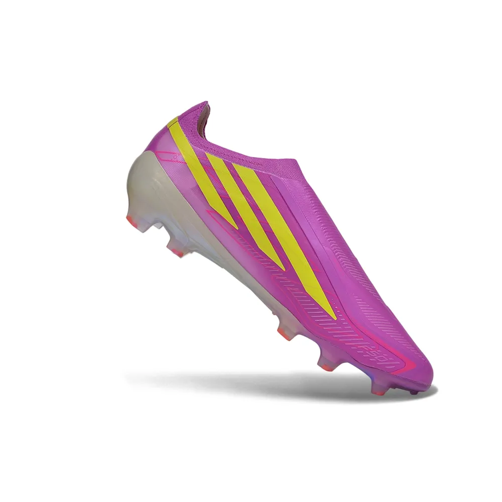 Chuteira Campo Adidas F50 Hyperfast LL FG Roxo e Amarelo
