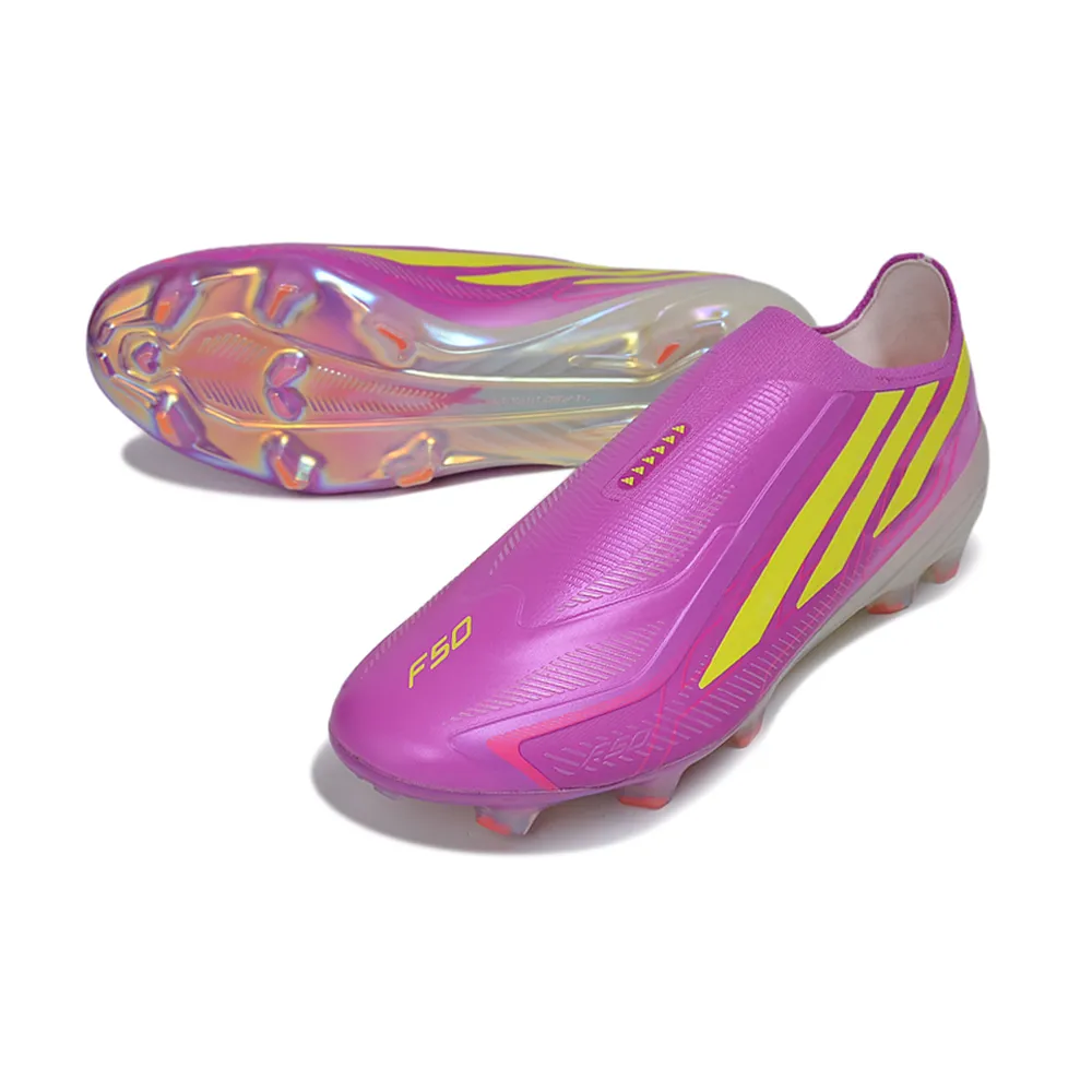 Chuteira Campo Adidas F50 Hyperfast LL FG Roxo e Amarelo
