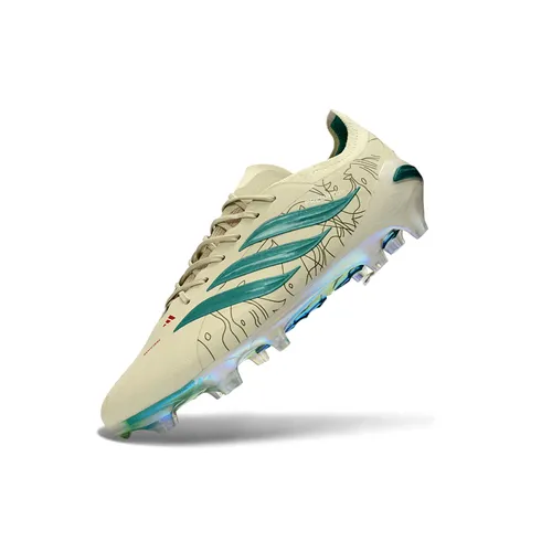 Chuteira Campo Adidas Predator 26 Elite FG Bege e Verde