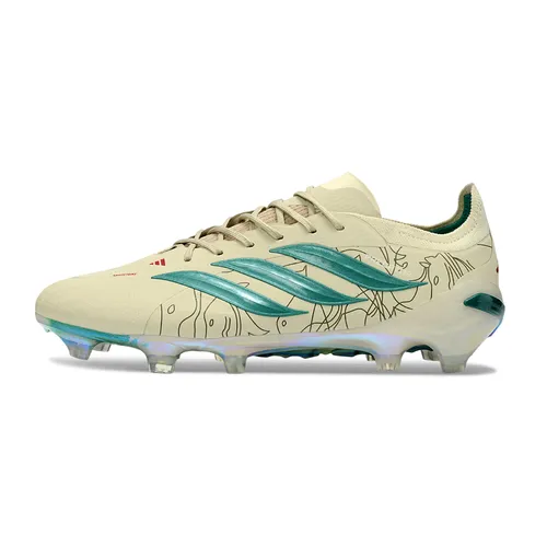 Chuteira Campo Adidas Predator 26 Elite FG Bege e Verde