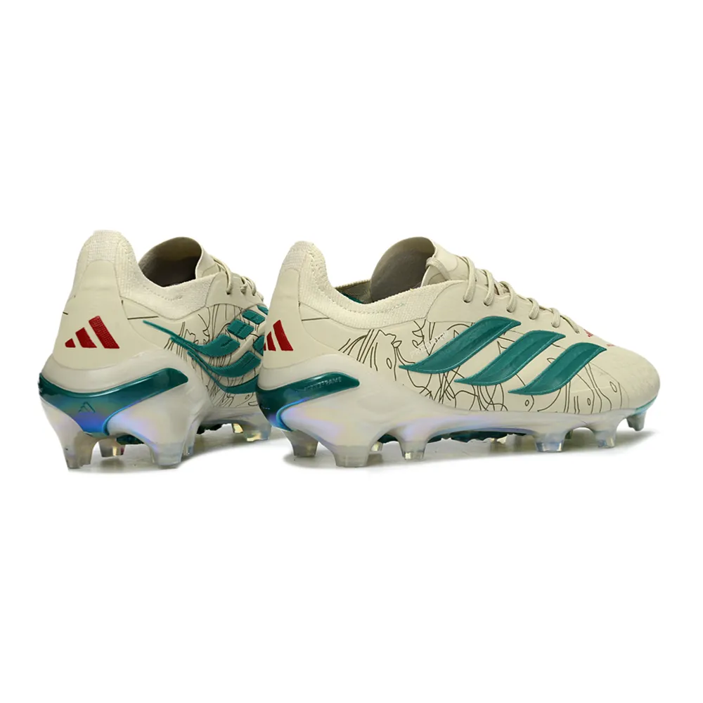 Chuteira Campo Adidas Predator 26 Elite FG Bege e Verde