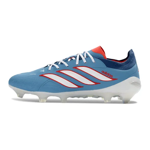 Chuteira Campo Adidas Predator 26 Elite FG Azul, Branco e Vermelho