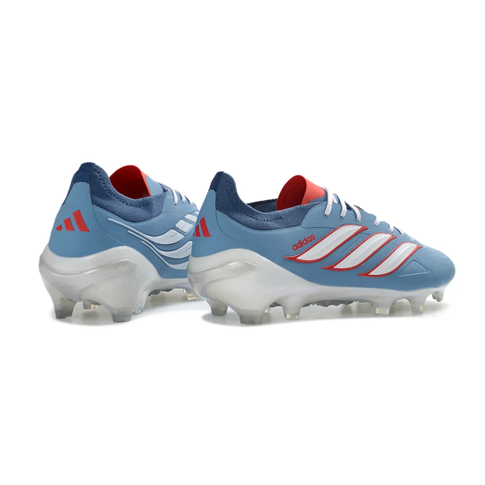 Chuteira Campo Adidas Predator 26 Elite FG Azul, Branco e Vermelho