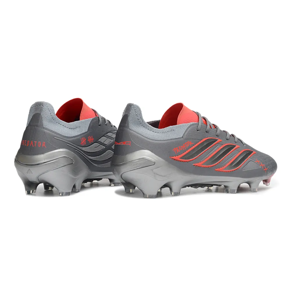 Chuteira Campo Adidas Predator 26 Elite FG Cinza e Laranja