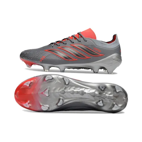 Chuteira Campo Adidas Predator 26 Elite FG Cinza e Laranja