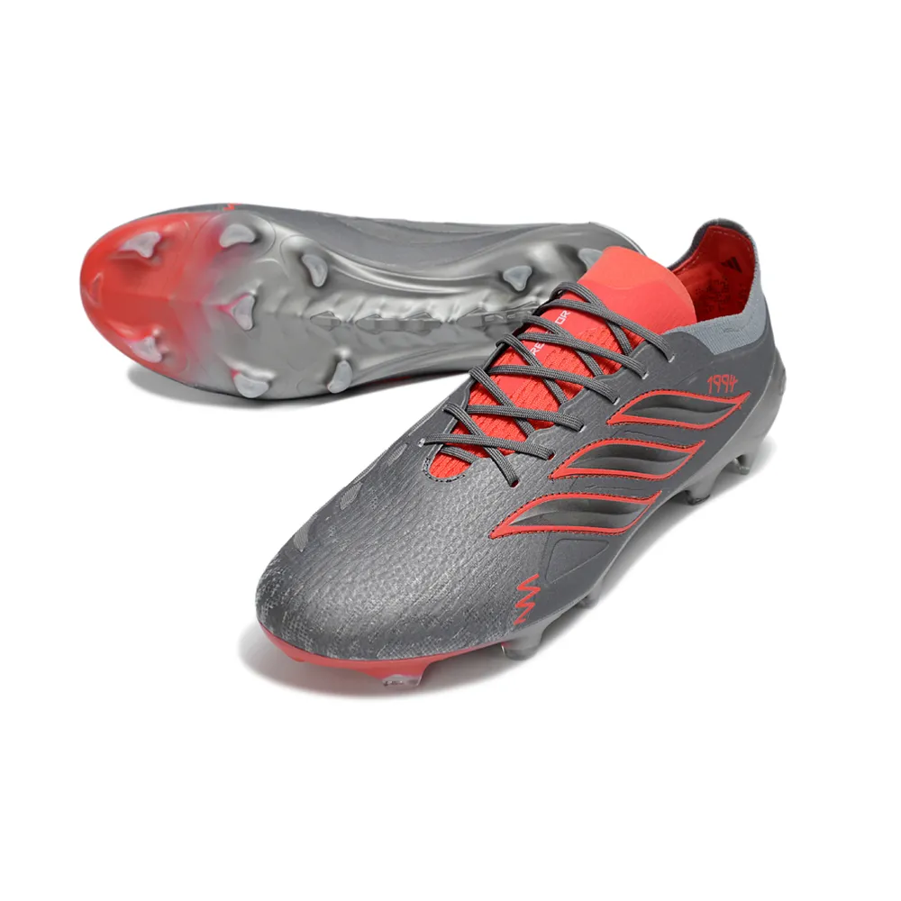 Chuteira Campo Adidas Predator 26 Elite FG Cinza e Laranja