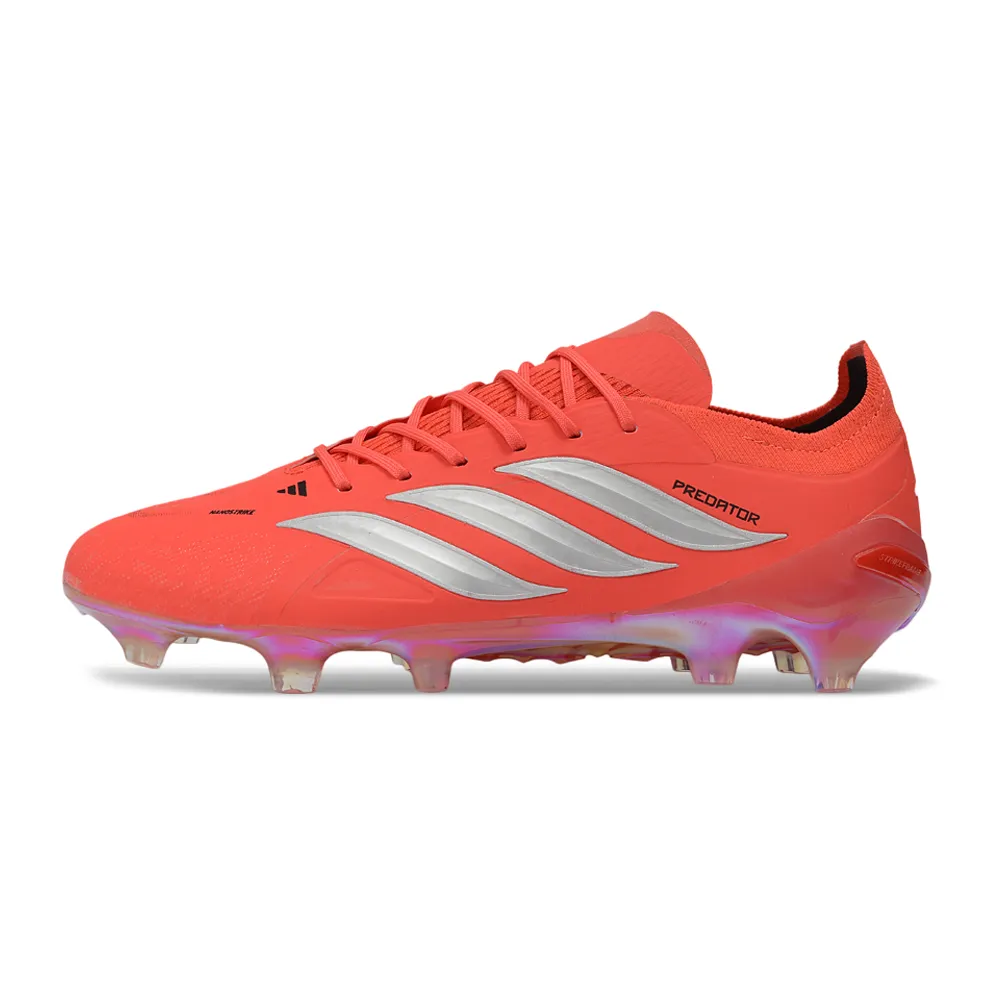 Chuteira Campo Adidas Predator 26 Elite FG Laranja e Prata
