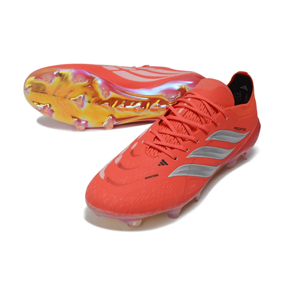 Chuteira Campo Adidas Predator 26 Elite FG Laranja e Prata