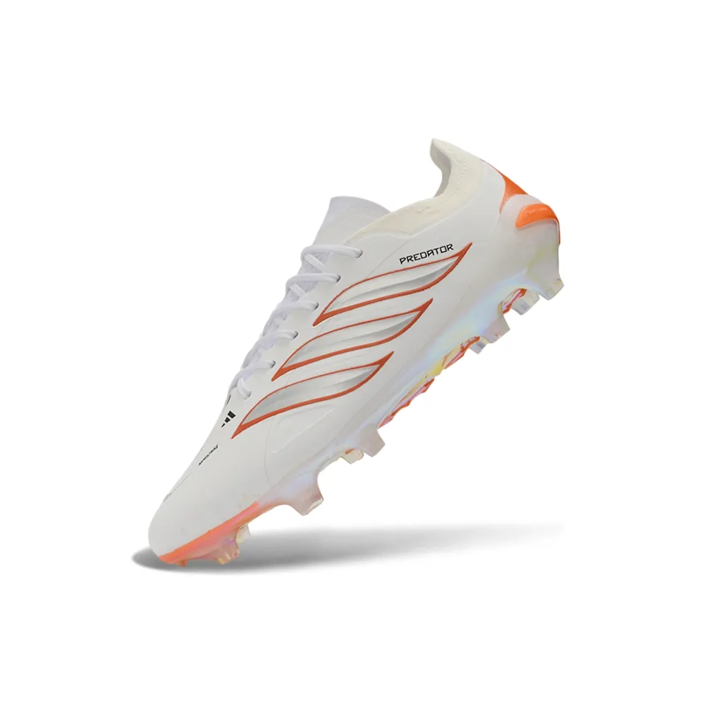 Chuteira Campo Adidas Predator 26 Elite FG Branco e Laranja