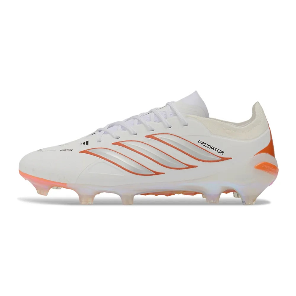 Chuteira Campo Adidas Predator 26 Elite FG Branco e Laranja