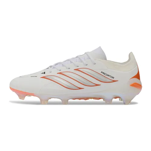 Chuteira Campo Adidas Predator 26 Elite FG Branco e Laranja