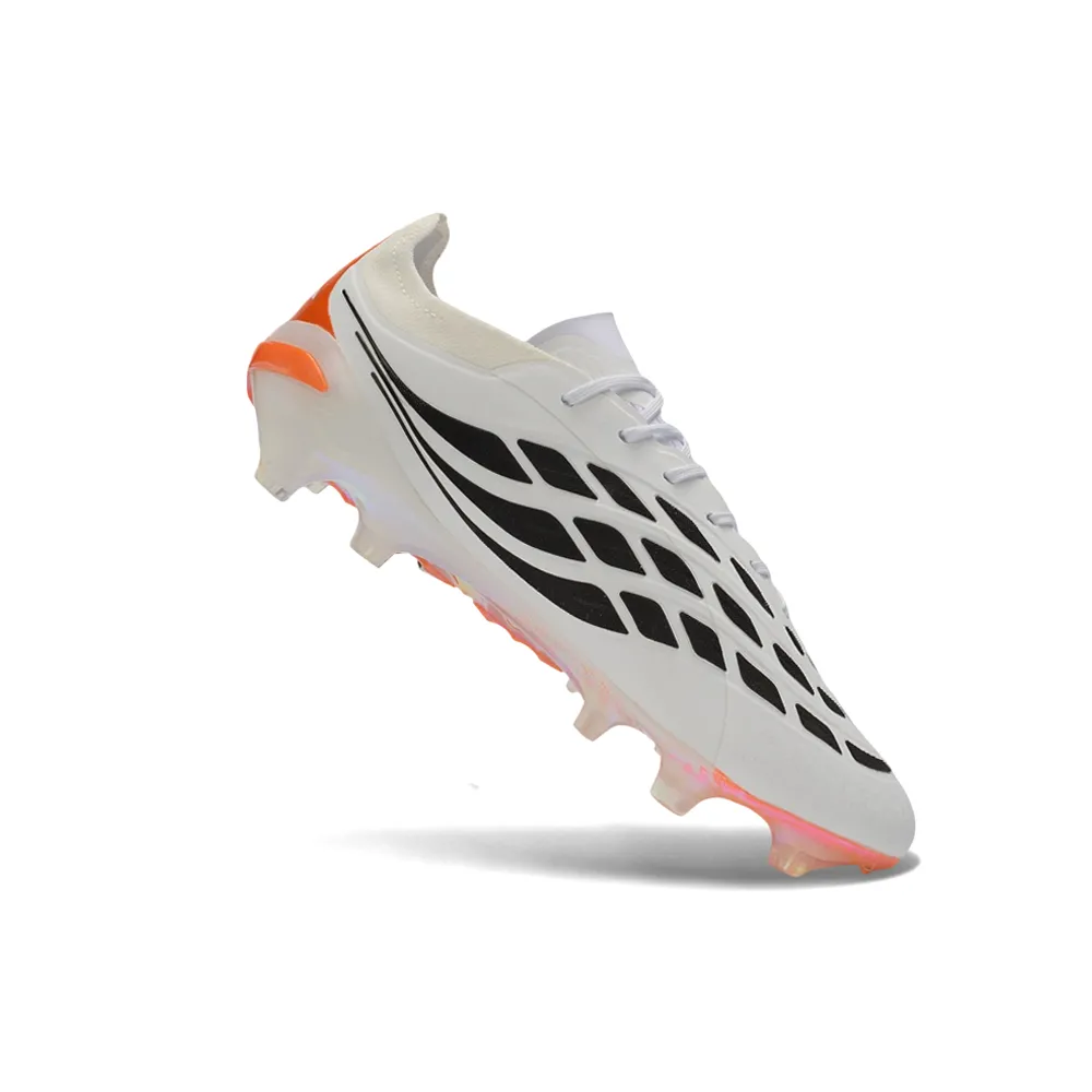 Chuteira Campo Adidas Predator 26 Elite FG Branco e Laranja