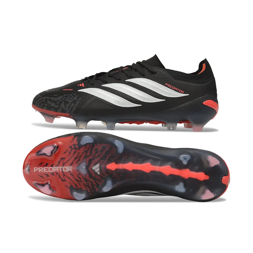 Chuteira Campo Adidas Predator 26 Elite FG Preto, Branco e Laranja