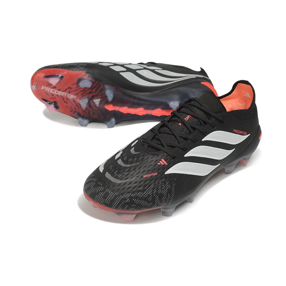 Chuteira Campo Adidas Predator 26 Elite FG Preto, Branco e Laranja