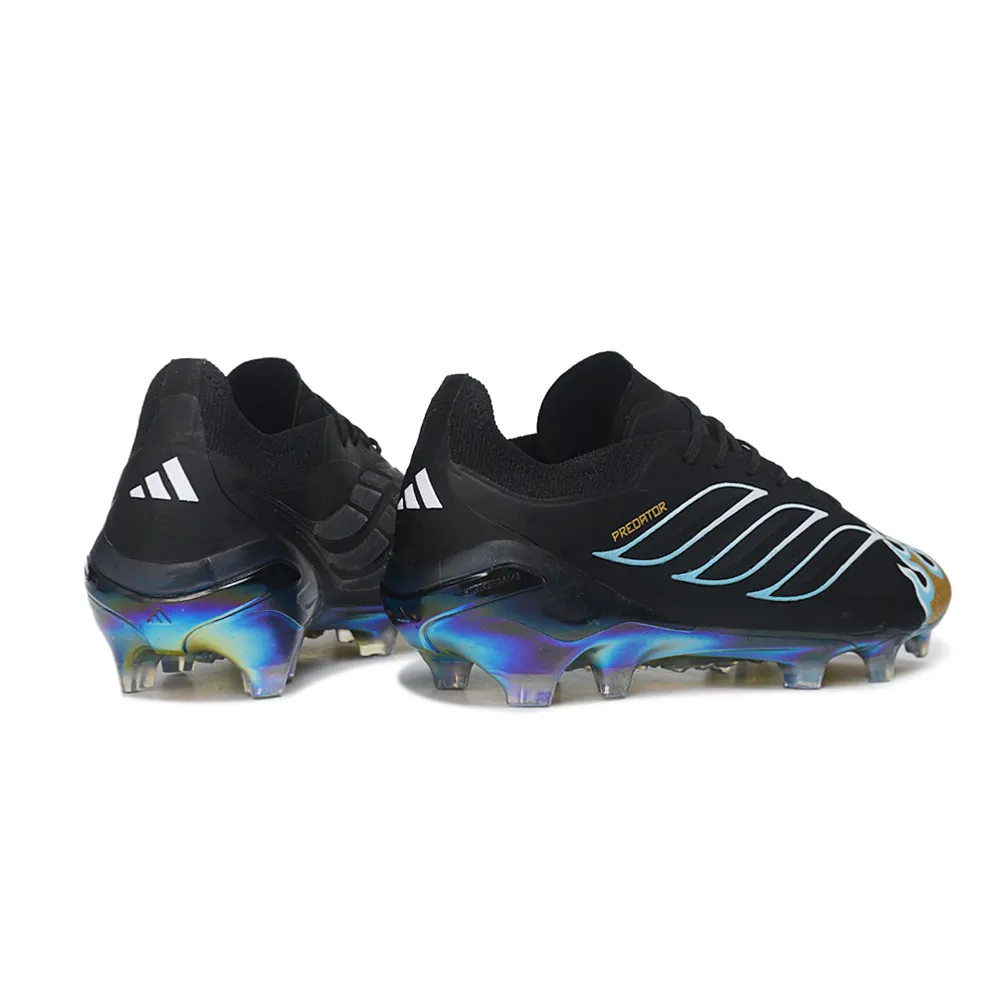 Chuteira Campo Adidas Predator 26 Elite FG Preto, Azul e Dourado