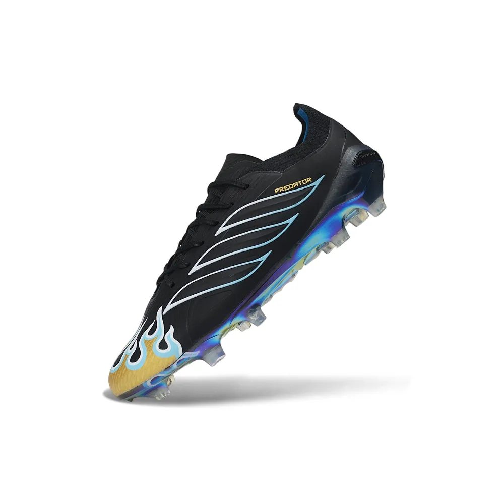 Chuteira Campo Adidas Predator 26 Elite FG Preto, Azul e Dourado