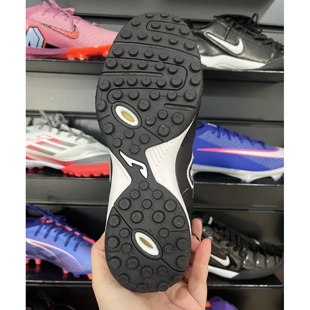 Chuteira Society Joma Top Flex Rebound TF Preta e Branca - Pronta Entrega