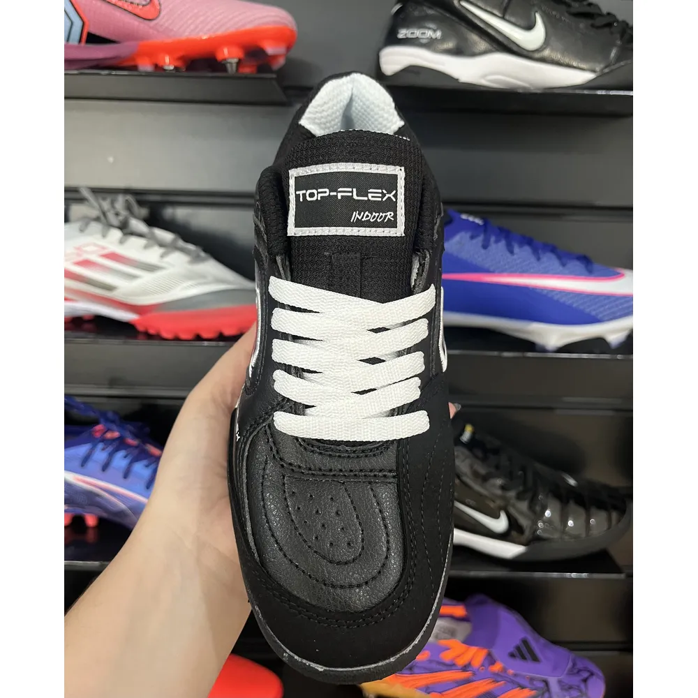 Chuteira Society Joma Top Flex Rebound TF Preta e Branca - Pronta Entrega