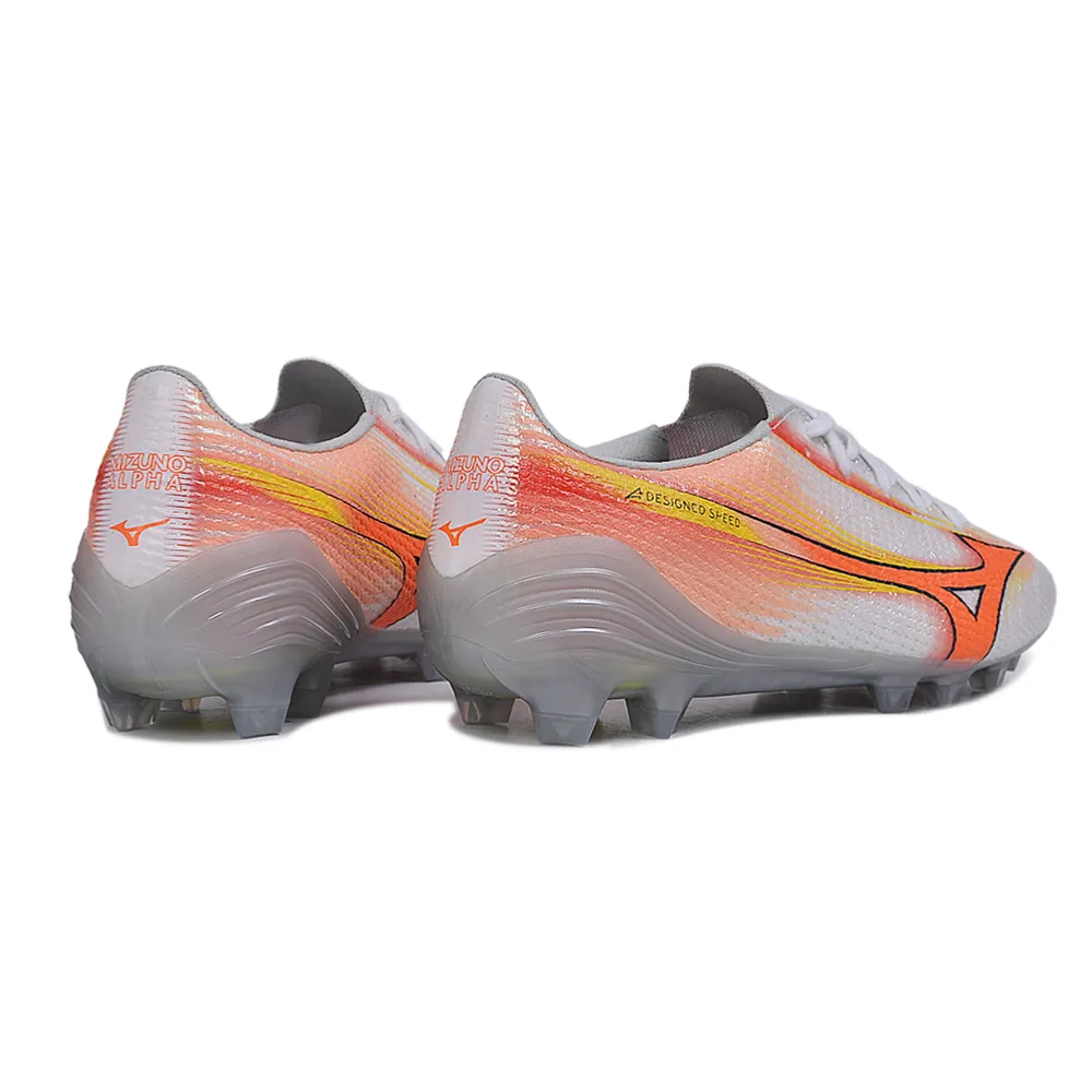 Chuteira Campo Mizuno Alpha III FG Prata e Laranja