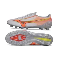 Chuteira Campo Mizuno Alpha III FG Prata e Laranja - imagem 5