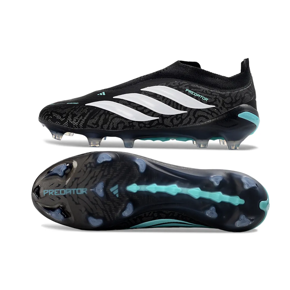 Chuteira Campo Adidas Predator LL 26 Elite FG Preto, Branco e Azul