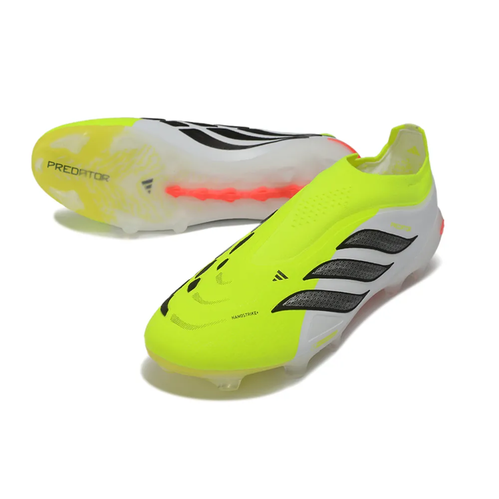 Chuteira Campo Adidas Predator LL 26 Elite FG Branco e Amarelo