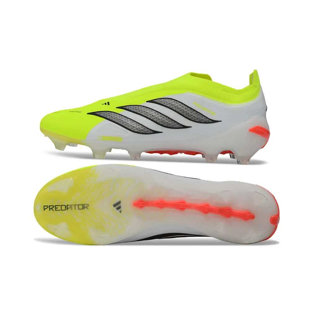 Chuteira Campo Adidas Predator LL 26 Elite FG Branco e Amarelo