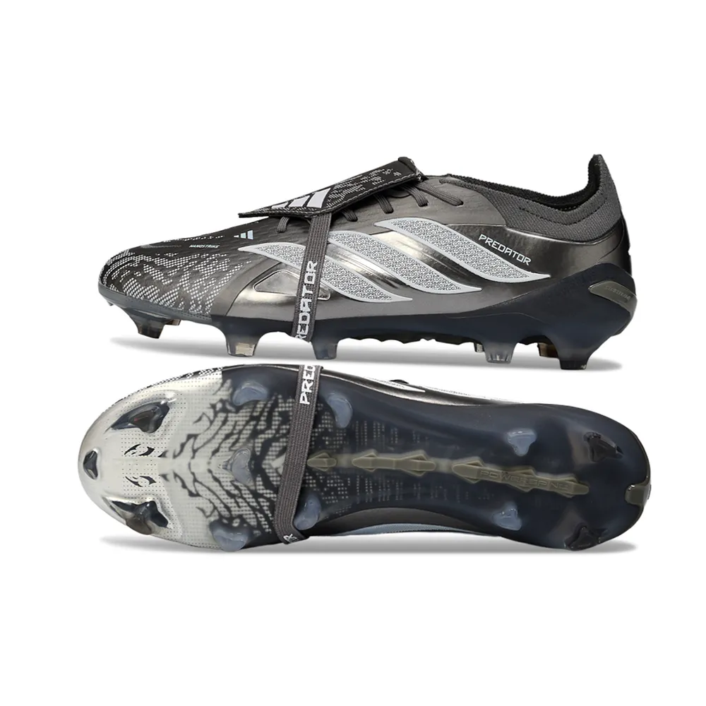 Chuteira Campo Adidas Predator Tongue 26 Elite FG Cinza