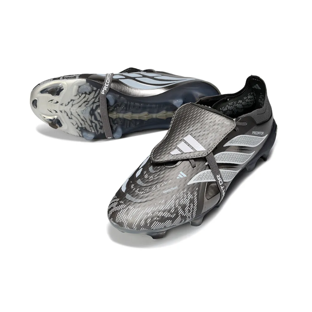 Chuteira Campo Adidas Predator Tongue 26 Elite FG Cinza