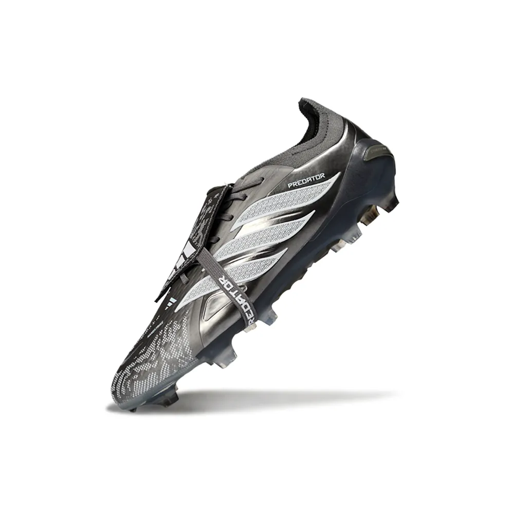 Chuteira Campo Adidas Predator Tongue 26 Elite FG Cinza