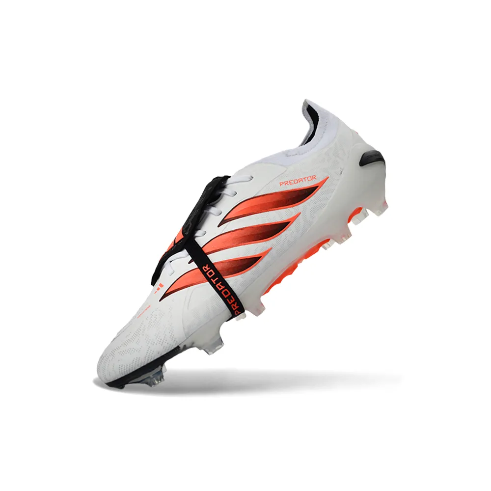 Chuteira Campo Adidas Predator Tongue 26 Elite FG Branco, Preto e Laranja