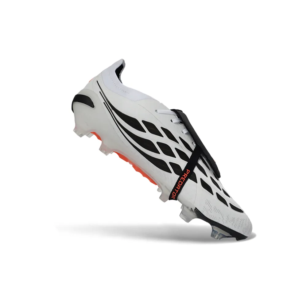 Chuteira Campo Adidas Predator Tongue 26 Elite FG Branco, Preto e Laranja