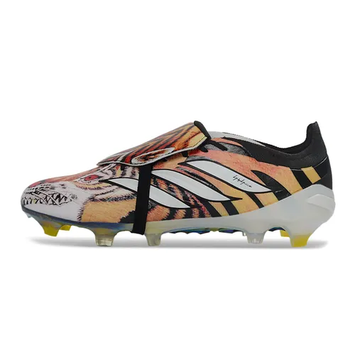 Chuteira Campo Adidas Predator Tongue 26 Elite FG Laranja e Preto
