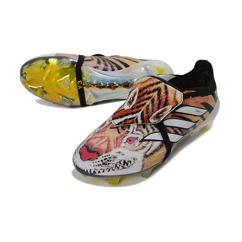Chuteira Campo Adidas Predator Tongue 26 Elite FG Laranja e Preto