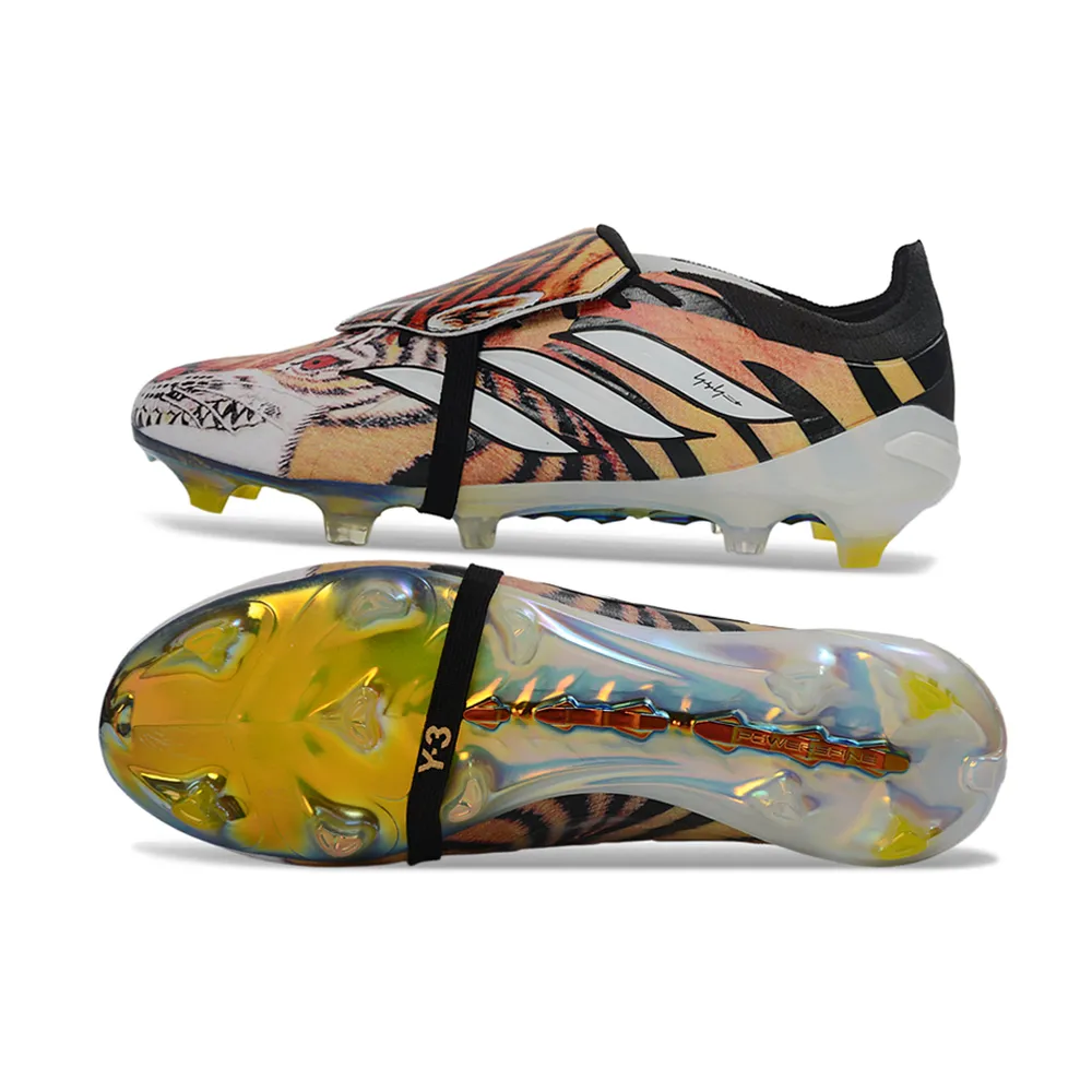 Chuteira Campo Adidas Predator Tongue 26 Elite FG Laranja e Preto